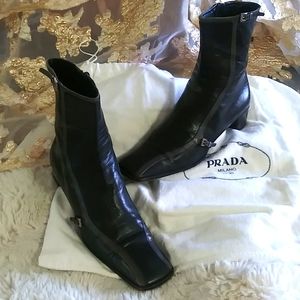 Prada Vintage Leather Ankle Boots